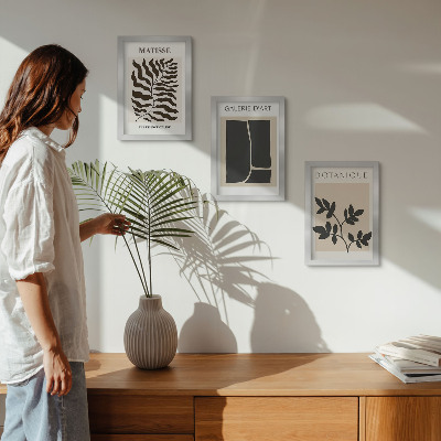 3-piece wall art set Minimalist posters with plant patterns and abstracts