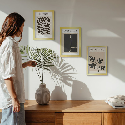 3-piece wall art set Minimalist posters with plant patterns and abstracts