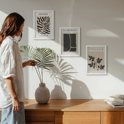 3-piece wall art set Minimalist posters with plant patterns and abstracts