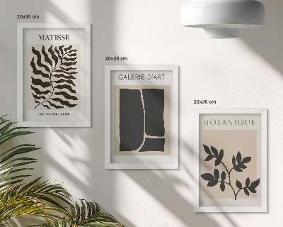 3-piece wall art set Minimalist posters with plant patterns and abstracts