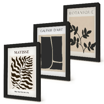 3-piece wall art set Minimalist posters with plant patterns and abstracts