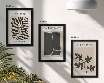 3-piece wall art set Minimalist posters with plant patterns and abstracts
