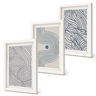 Photo frame wall Abstract decorative lines wave shapes