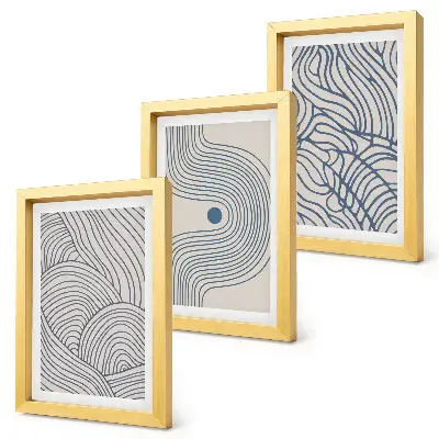 Photo frame wall Abstract decorative lines wave shapes