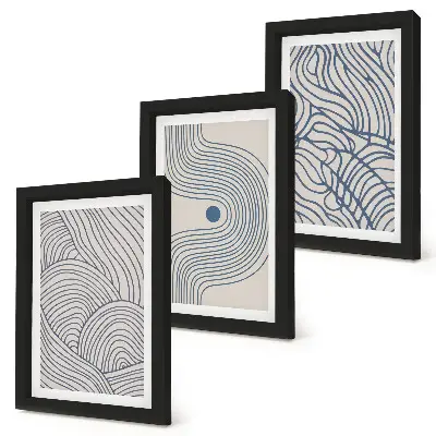 Photo frame wall Abstract decorative lines wave shapes