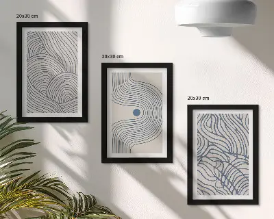 Photo frame wall Abstract decorative lines wave shapes