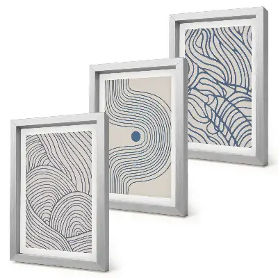 Photo frame wall Abstract decorative lines wave shapes