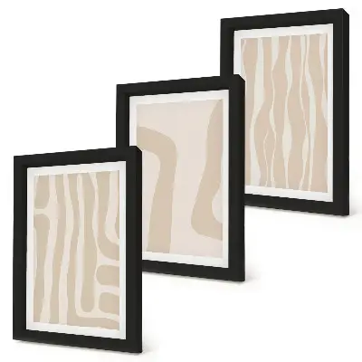 Photo frame wall gallery set with abstract patterns and minimalist boho style shapes