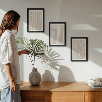 Photo frame wall Abstract patterns, minimalist shapes, boho style