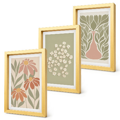 Photo frame wall Floral motifs, minimalist patterns, boho style