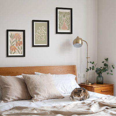 Photo frame wall Floral motifs, minimalist patterns, boho style