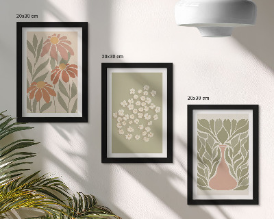 Photo frame wall Floral motifs, minimalist patterns, boho style
