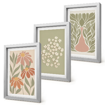 Photo frame wall Floral motifs, minimalist patterns, boho style