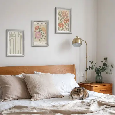3-piece botanical wall art set minimalist Parisian style poster prints