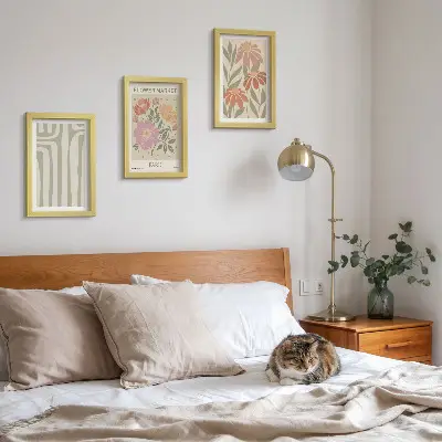3-piece botanical wall art set minimalist Parisian style poster prints