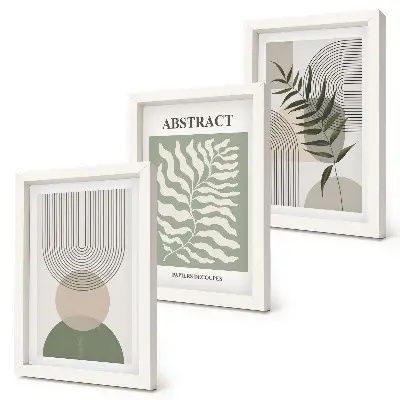 Photo frame wall gallery set botanical abstract art in a rustic boho style