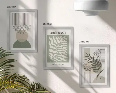 Photo frame wall Botanical abstracts rustic boho style