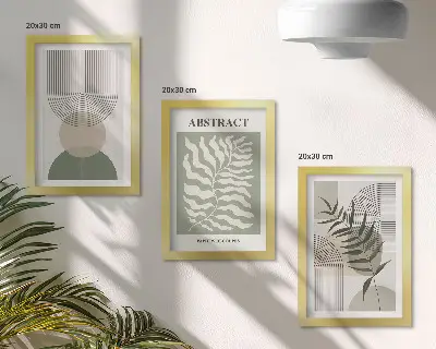 Photo frame wall gallery set botanical abstract art in a rustic boho style