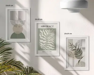Photo frame wall gallery set botanical abstract art in a rustic boho style