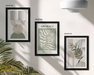 Photo frame wall gallery set botanical abstract art in a rustic boho style