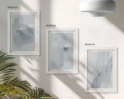 Photo frame wall Abstract compositions in watercolor style