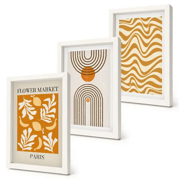 3-piece wall art set floral and geometric pattern fashion posters