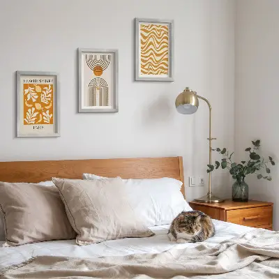 3-piece wall art set floral and geometric pattern fashion posters