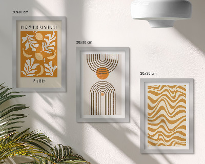 3-piece wall art set Floral and geometric patterns fashion posters
