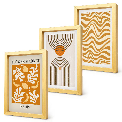 3-piece wall art set Floral and geometric patterns fashion posters