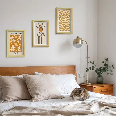 3-piece wall art set floral and geometric pattern fashion posters