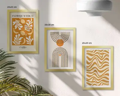 3-piece wall art set floral and geometric pattern fashion posters