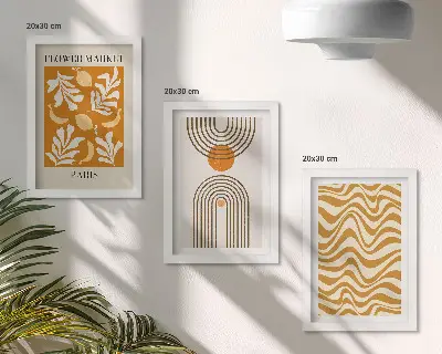 3-piece wall art set floral and geometric pattern fashion posters