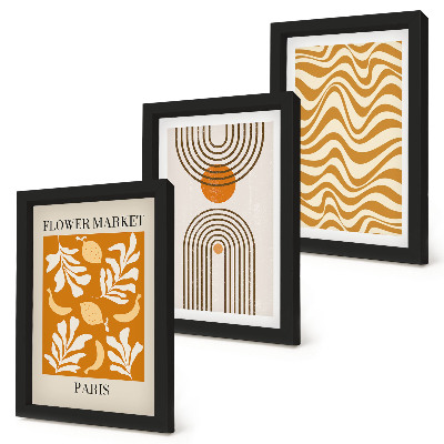 3-piece wall art set Floral and geometric patterns fashion posters