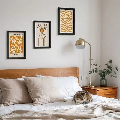 3-piece wall art set floral and geometric pattern fashion posters