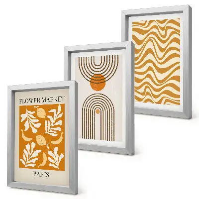 3-piece wall art set floral and geometric pattern fashion posters