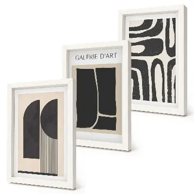 Framed triptych Abstract shapes minimalist posters