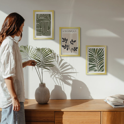 3-piece wall art set Botanical compositions in the style of boho minimalism