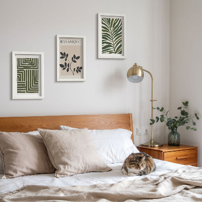 3-piece wall art set Botanical compositions in the style of boho minimalism
