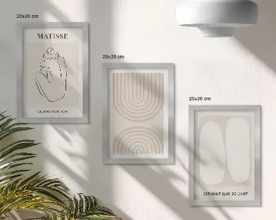 3-piece wall art set Stylish lines and minimalist shapes in neutral tones