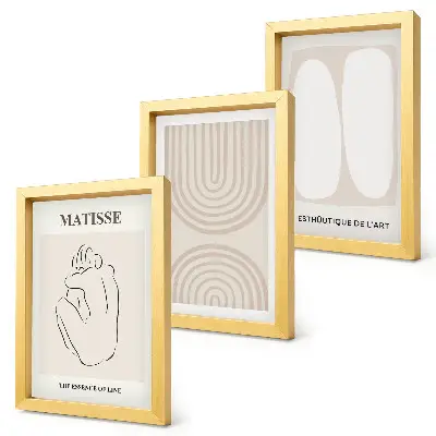 3-piece wall art set with stylish lines and minimalist shapes in neutral tones