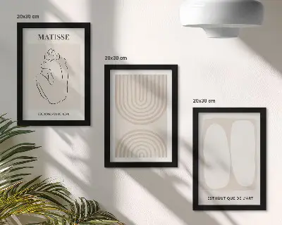 3-piece wall art set Stylish lines and minimalist shapes in neutral tones