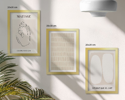 Photo frame wall Lines and shapes in shades of beige and white