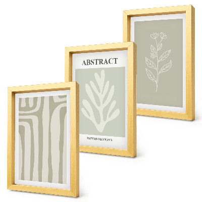 Framed triptych Abstract plant patterns in subdued colors