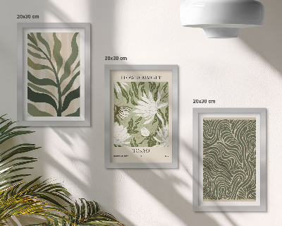 3-piece wall art set Plant patterns, botanical decorations, boho style