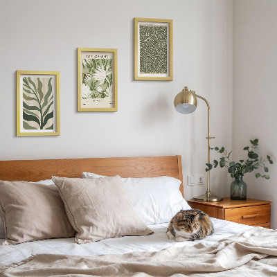 3-piece wall art set Plant patterns, botanical decorations, boho style