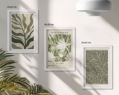 3-piece wall art set Plant patterns, botanical decorations, boho style