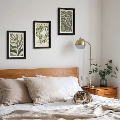 3-piece botanical wall art set featuring boho plant patterns