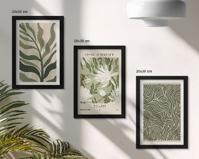 3-piece wall art set Plant patterns, botanical decorations, boho style