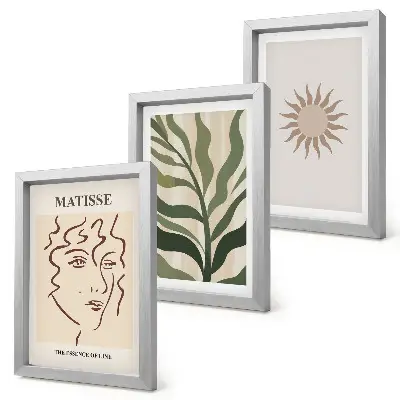 Photo frame wall Abstract plant patterns and lines in muted colors