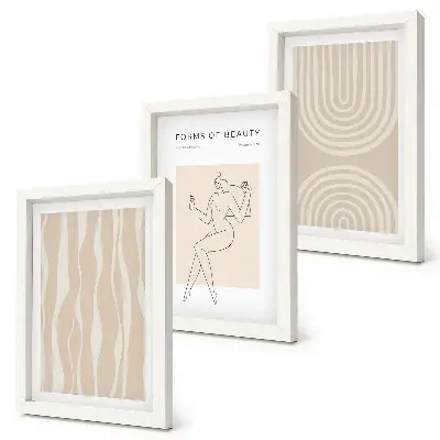 3-piece wall art set with delicate abstract boho patterns